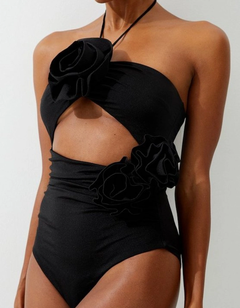 Rosette Cut Out Detail Swimsuit
