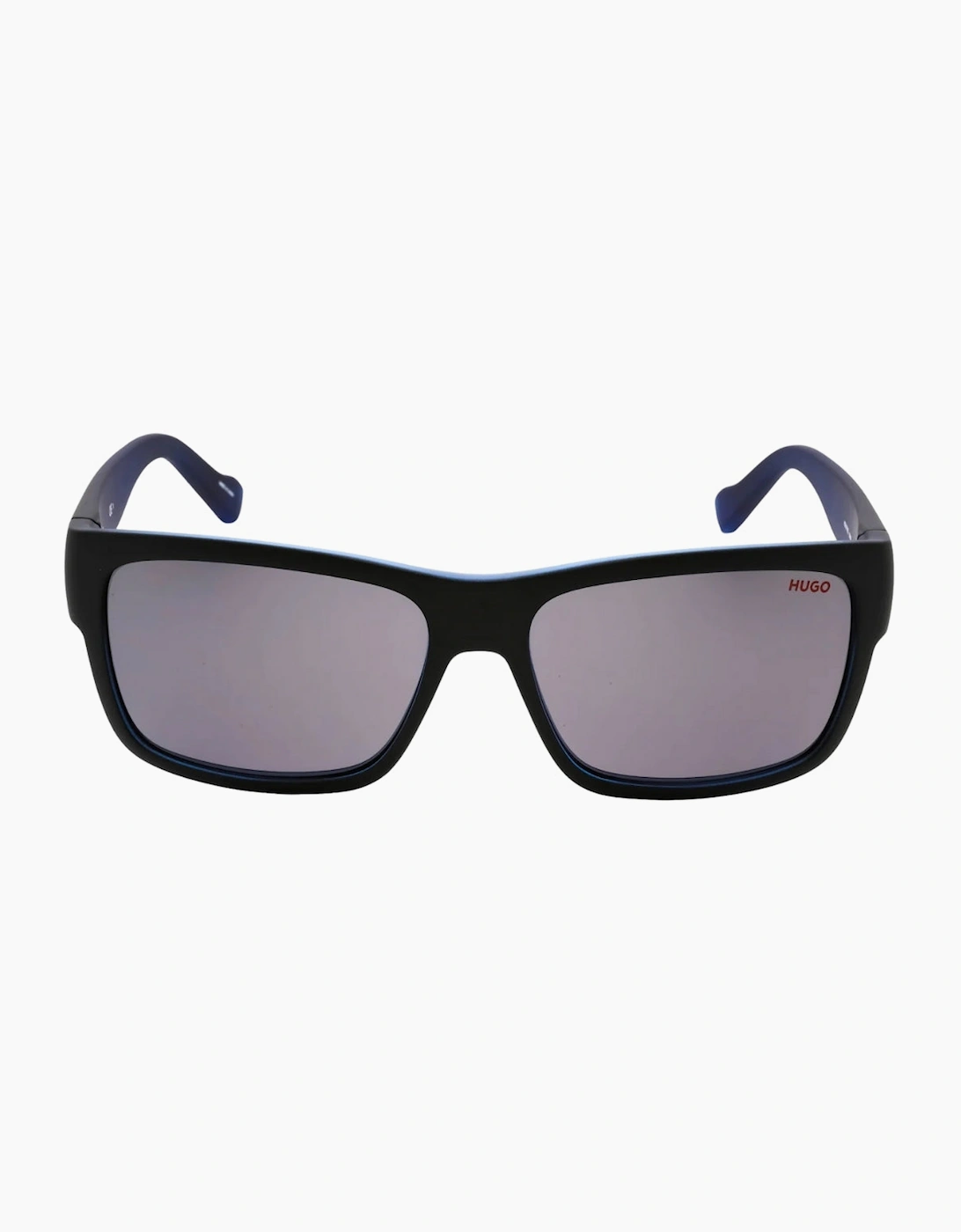 Men's Hugo Boss Grey Lens Inner Blue Matte Black Sunglasses - Size: ONE size