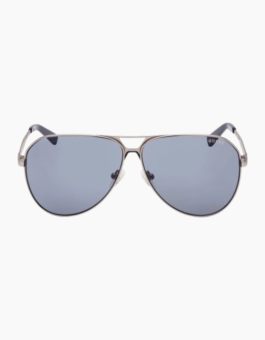 Men's Guess Blue Lens Matte Gunmetal Silver Sunglasses - Size: ONE size