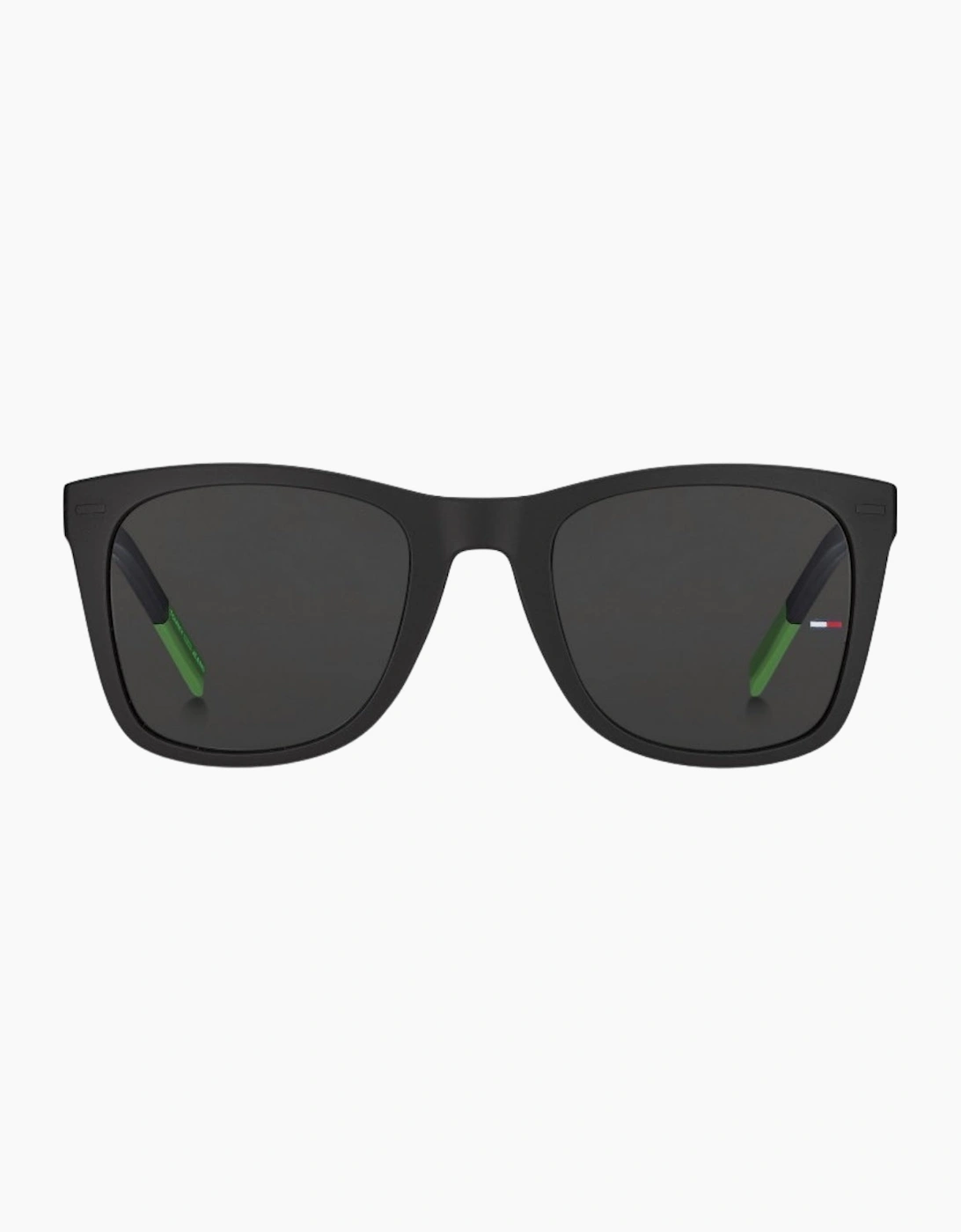 Men's Tommy Hilfiger Black Lens Matte Black Green Sunglasses - Size: ONE size