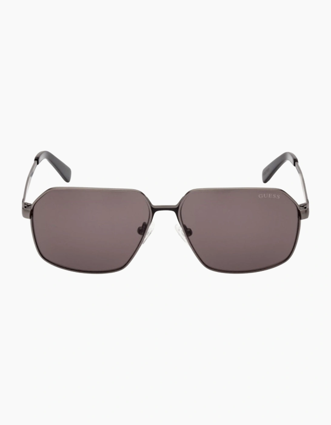 Guess Men's Silver Smoke Lens Matte Gunmetal Framed Sunglasses - Size: One Size