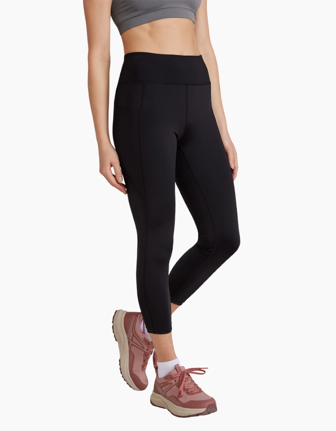 Mountain Warehouse Women's Black / Out High Waist 7/8 Leggings - Size: 22 Uk