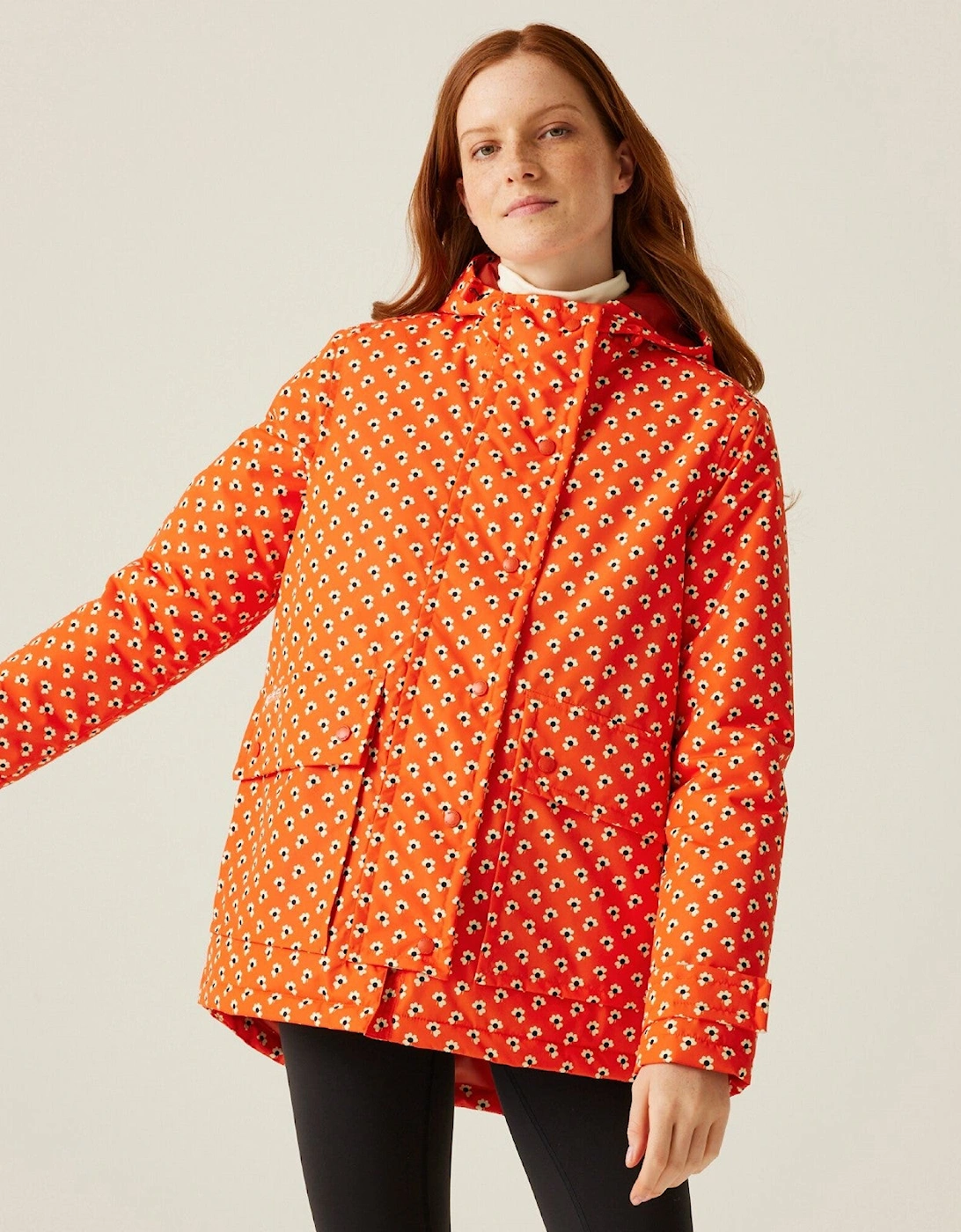 Womens Orla Kiely Mid Length Waterproof Hooded Winter Jacket, 2 of 1