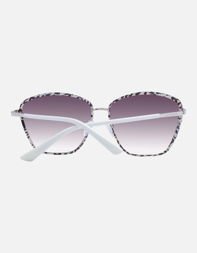 Gradient Brown Butterfly Sunglasses with Full-Rim Metal Frame Women -