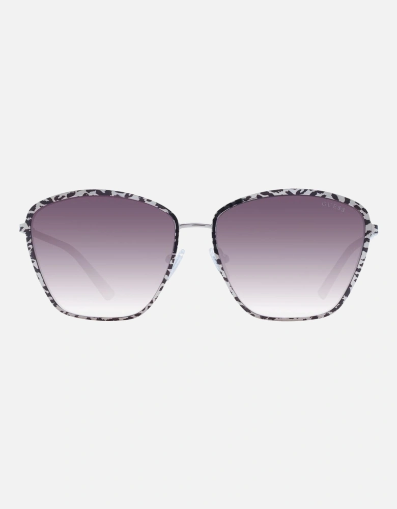 Gradient Brown Butterfly Sunglasses with Full-Rim Metal Frame Women -