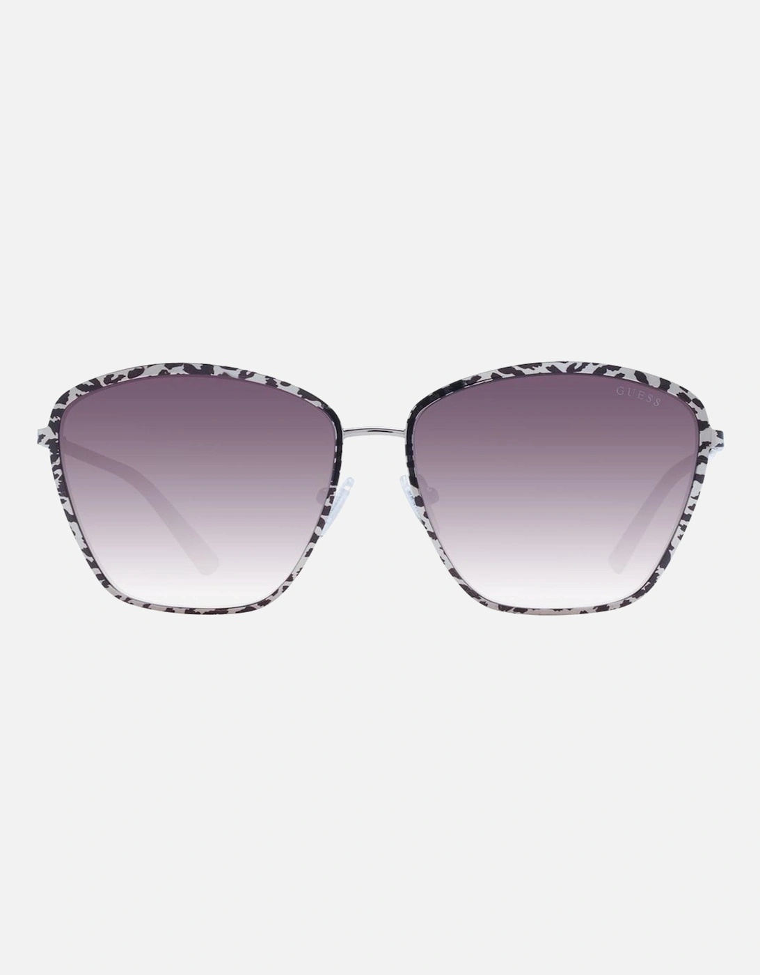 Gradient Brown Butterfly Sunglasses with Full-Rim Metal Frame Women -
