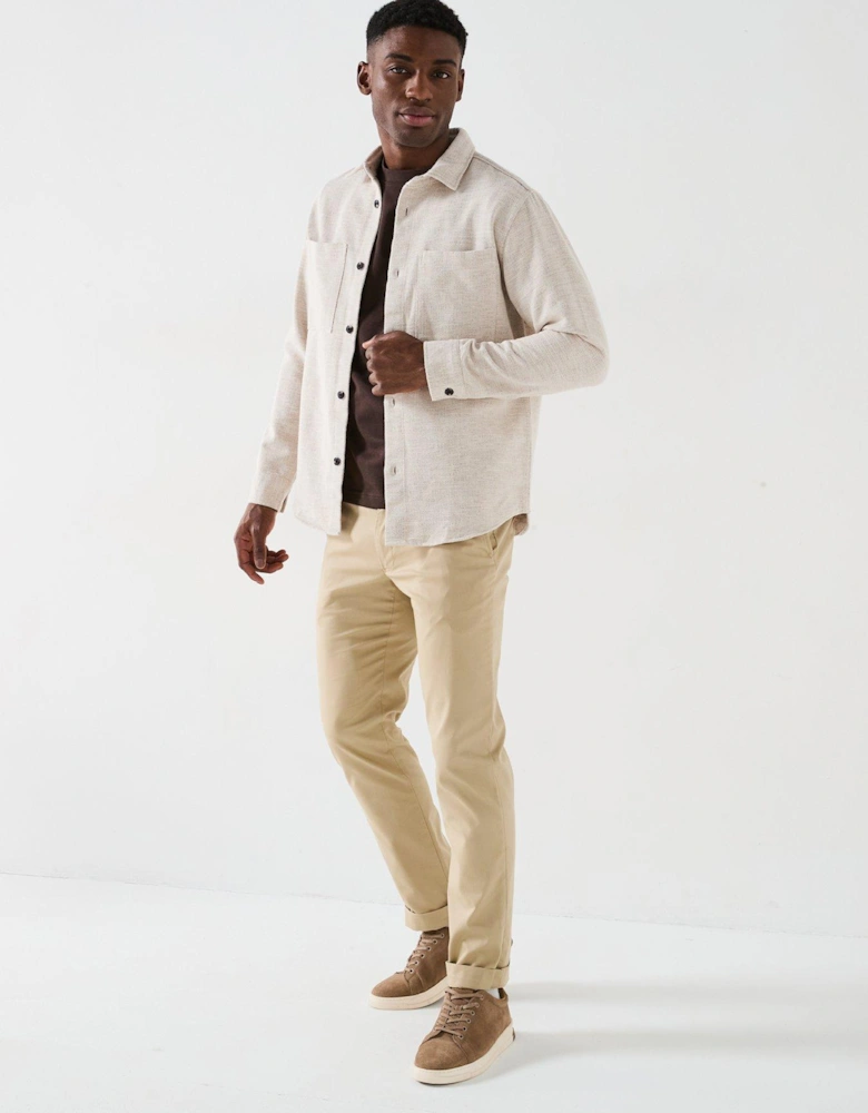 Hank Herringbone Over Shirt - Cream