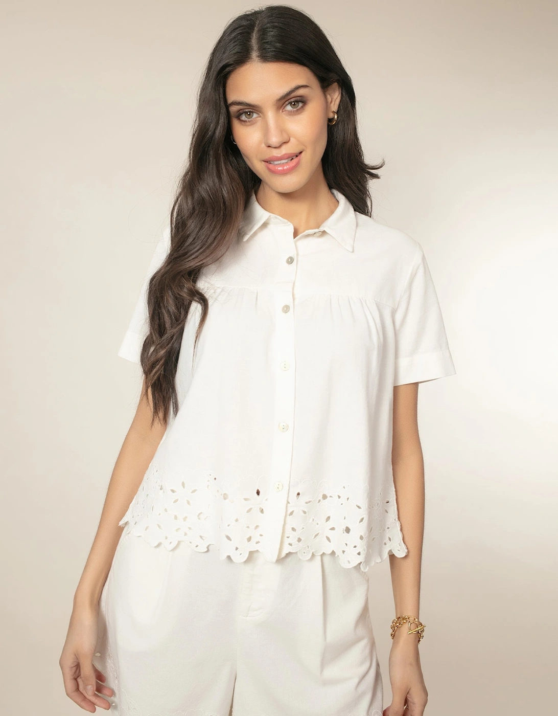 Nooki Design Women's Jada Shirt - Natural - Cream - Size: 10/8