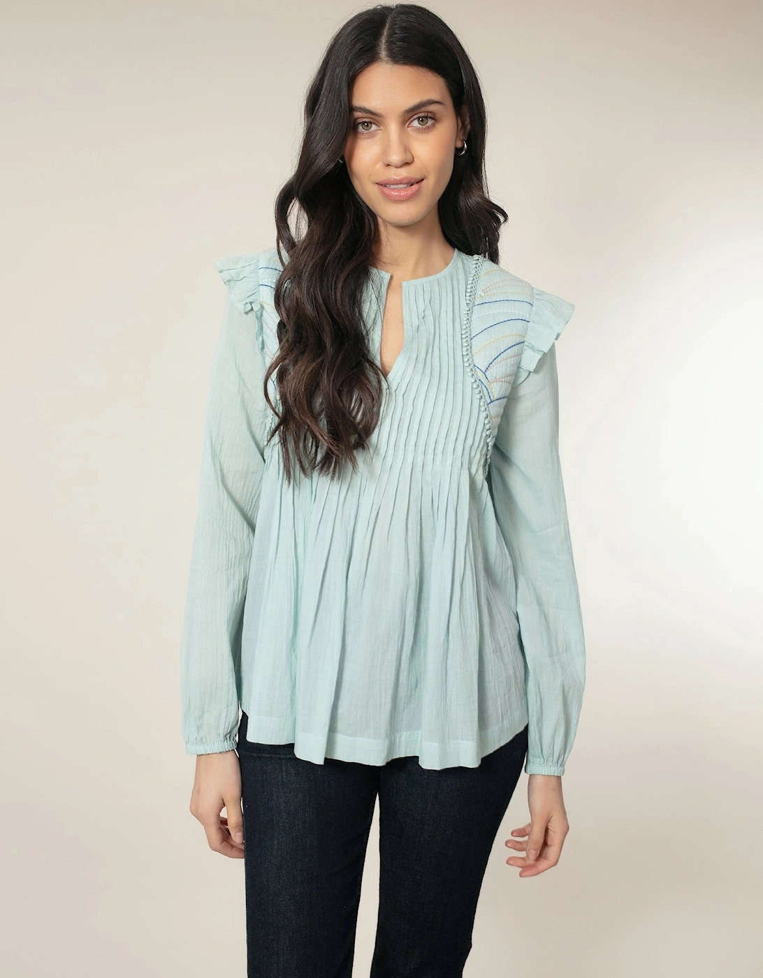 Nooki Design Women's Arlington Blouse - Duck Egg - Green - Size: S