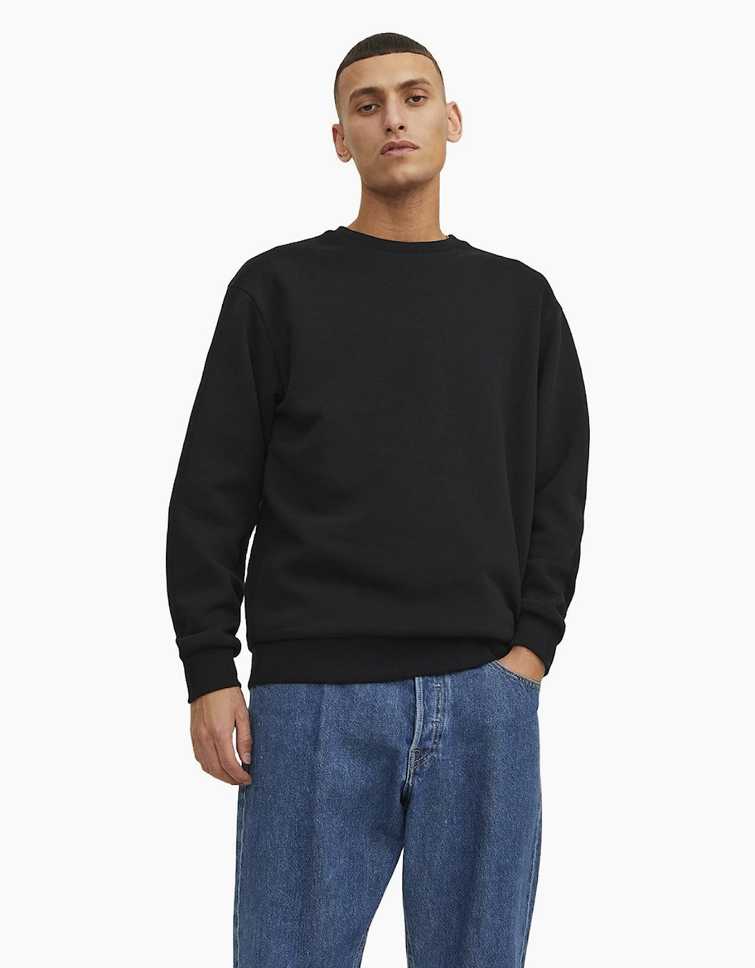 Jack & Jones Men's Black Bradley Sweat Crew Sweatshirt - : Xl