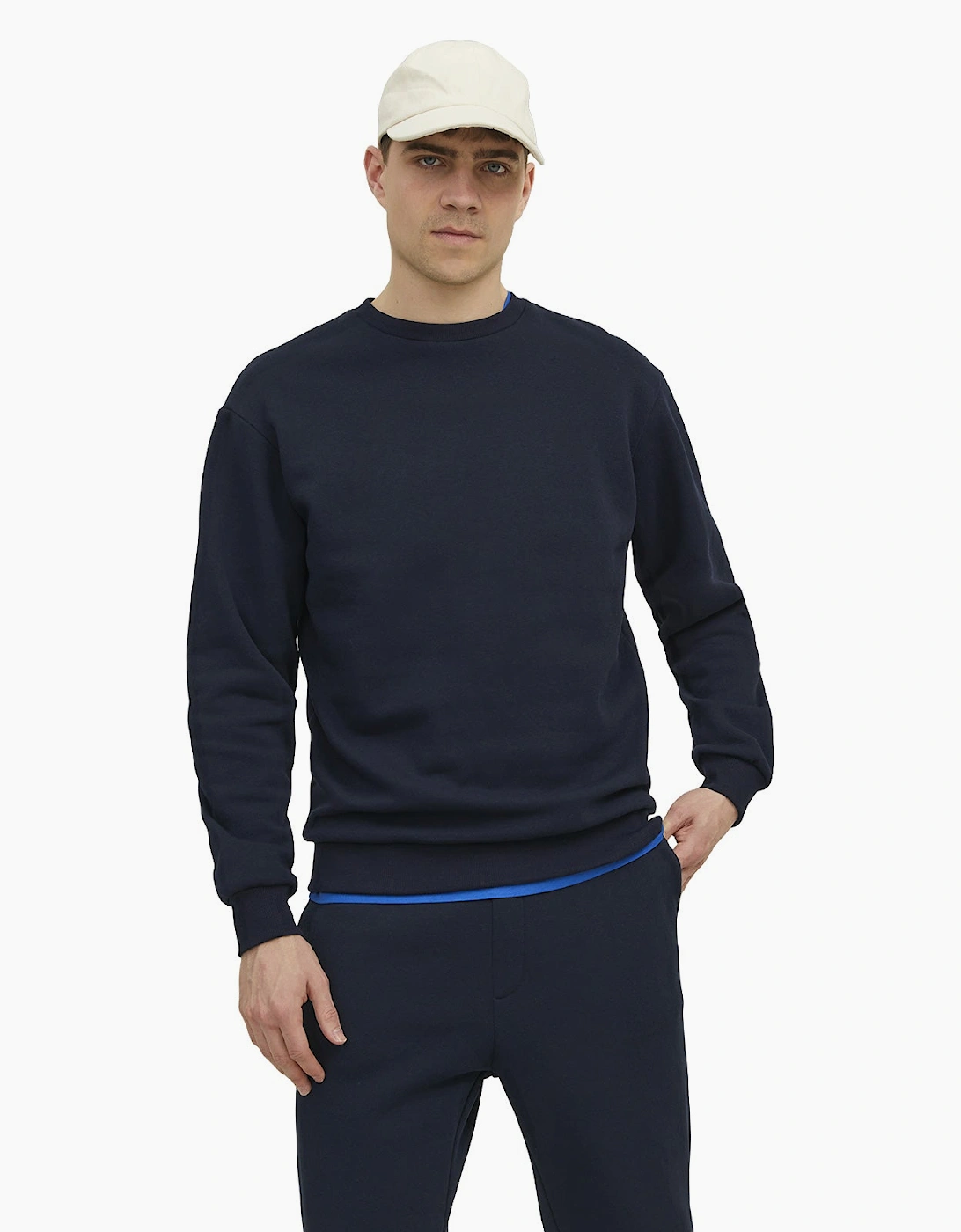 Jack & Jones Men's Navy Bradley Sweat Crew Sweatshirt  2XL