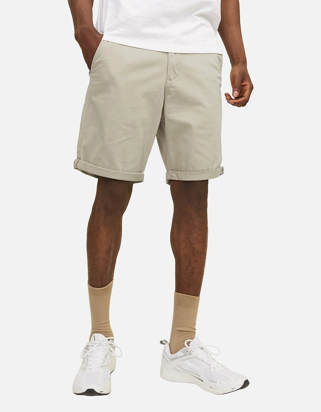 Jack & Jones Men's Tan Bowie Shorts Solid Chino Shorts - - : 33/32/32 M