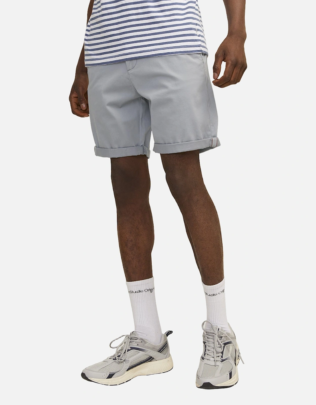 Jack & Jones Men's Grey Bowie Shorts Solid Chino Shorts  44/32 2XL