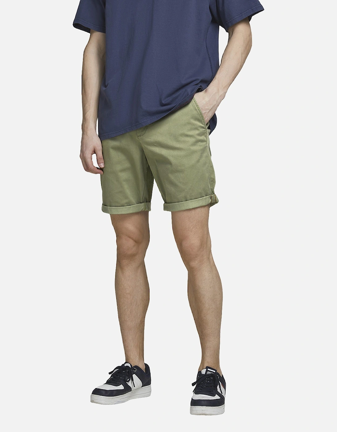 Jack & Jones Men's Green Bowie Shorts Solid Chino Shorts - - : 33/32/32 M