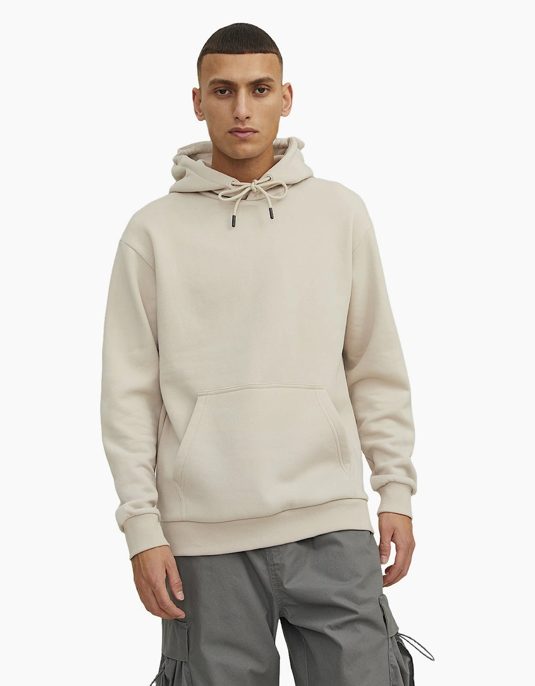 Jack & Jones Men's Cream Bradley Sweat Hoodie  2XL