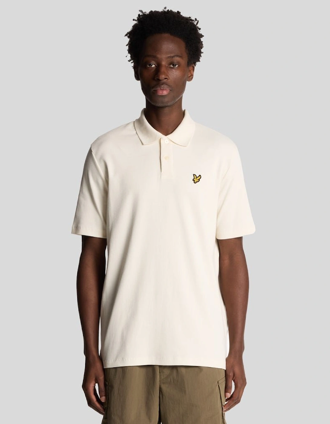 Lyle And Scott Men's White Ribbed Polo Shirt - : 34 Xs