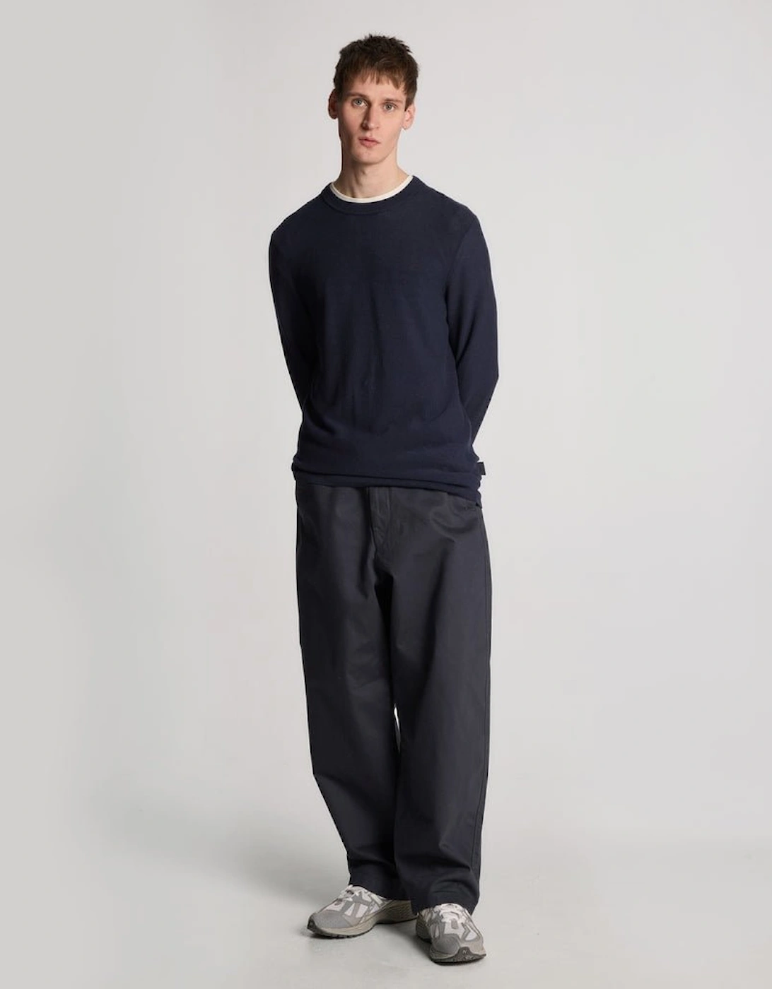 Lyle And Scott Men's Pique Knitted Crew Neck Jumper - Navy - Size: 40