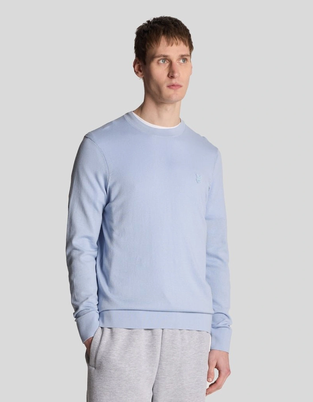 Lyle And Scott Men's Superfine Cotton Crew Neck Jumper - Blue - Size: 34