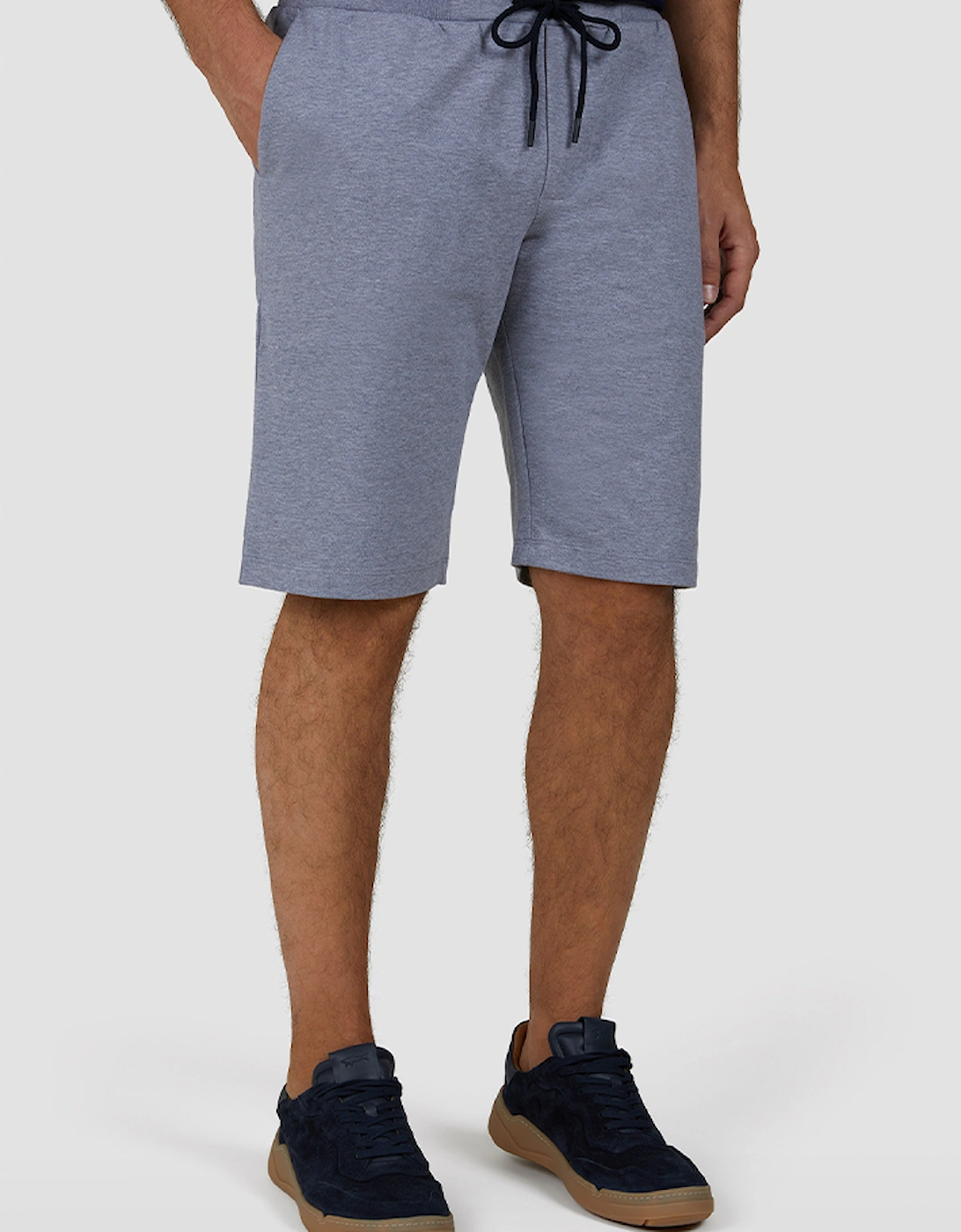 Men's Paul & Shark Men's Shark badge Stretch Fleece Cotton Bermuda Shorts - Grey - Size: 39/38/32