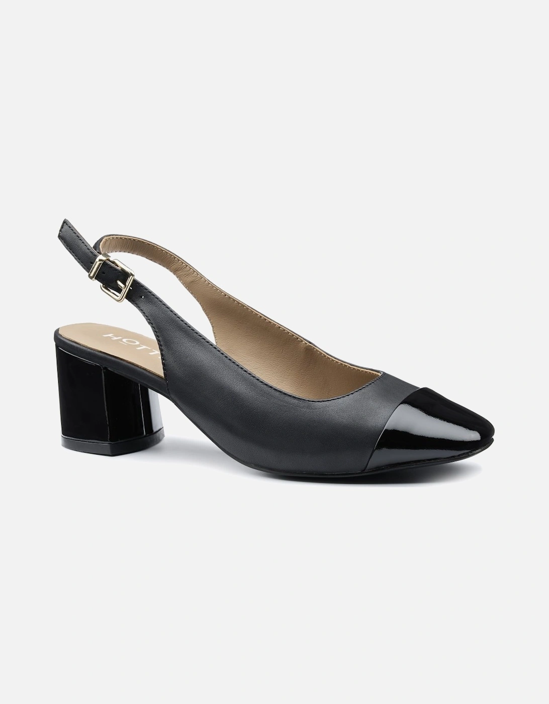 Hotter Women's Shimmy Womens Slingback Court Shoes - Black - Size: 7.5