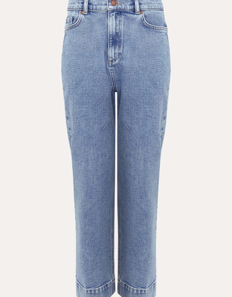 Lexi Mid Wash Crop Straight Jean