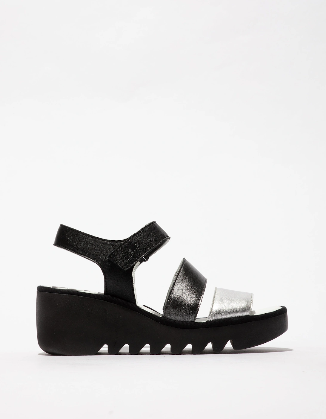 Women's Fly London BEXY575FLY Womens Sandals Silver/Graphite/Black - Size: 8