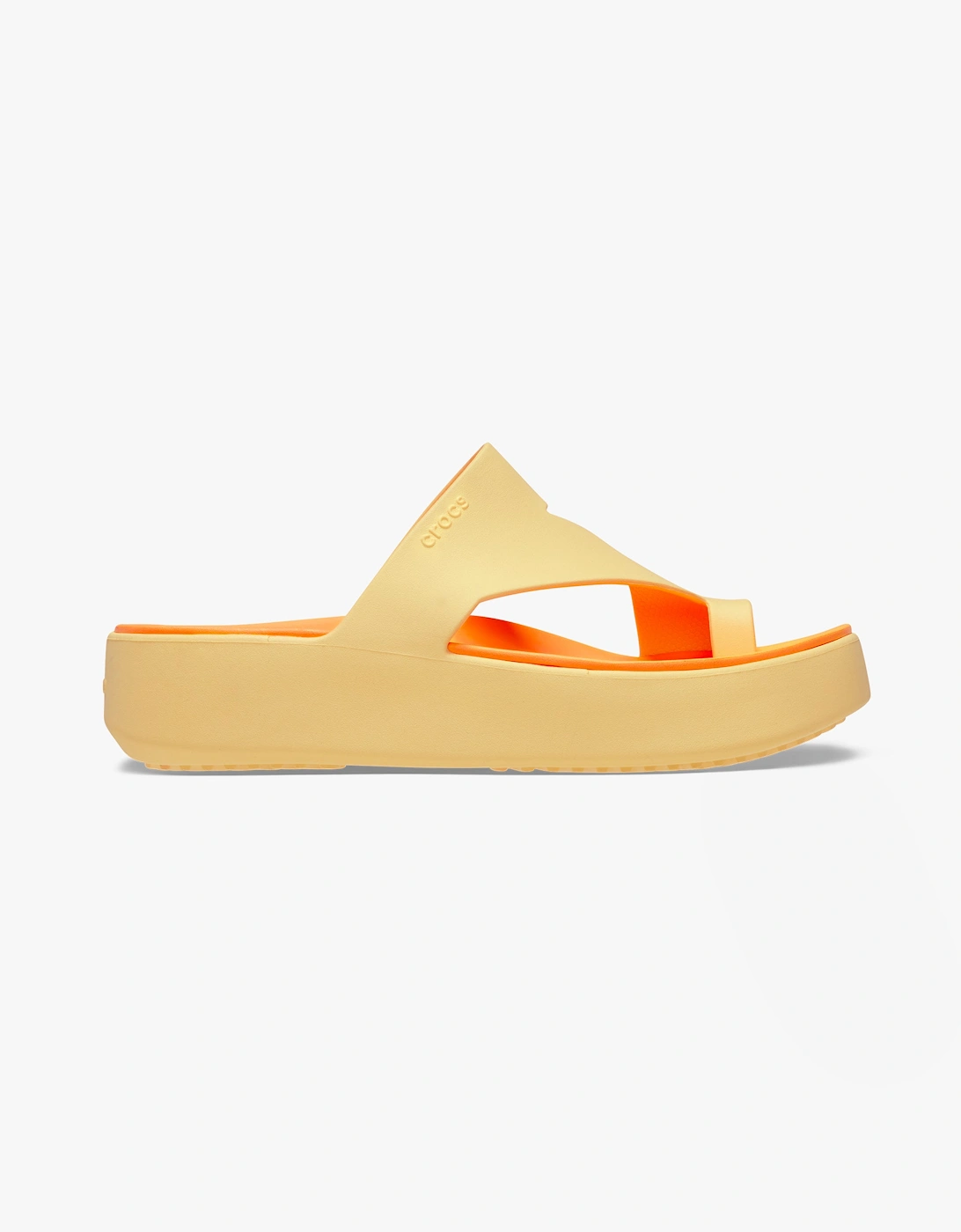 Women's Crocs 210834-78Z GETAWAY PLATFORM TOE LOOP Womens Sandals Golden Hour - Orange - Size: 3