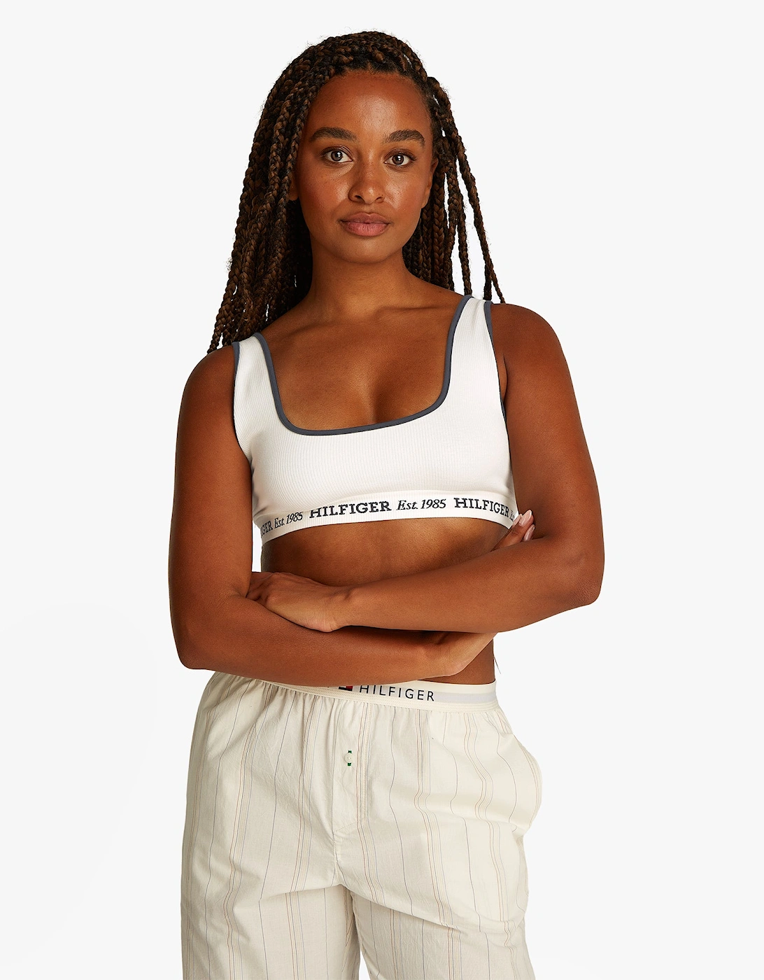 Women's Tommy Hilfiger BRALETTE Womens Bikini Top Ivory - Cream - Size: SMALL