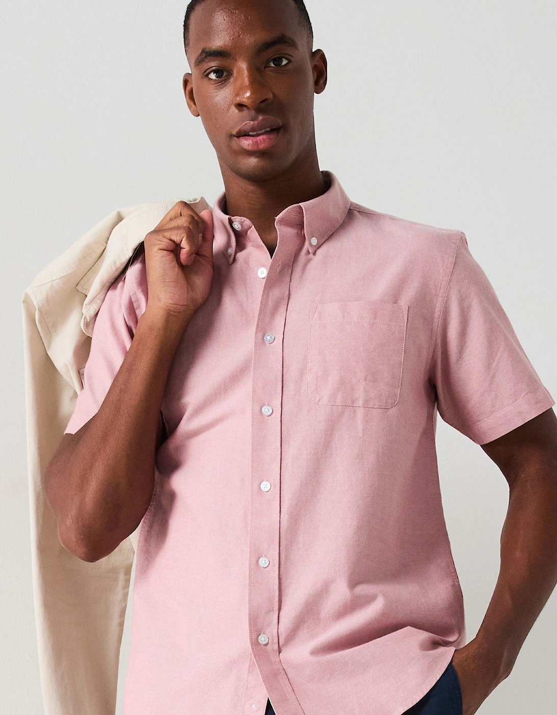 Short Sleeve Oxford Shirt - Pink, 2 of 1