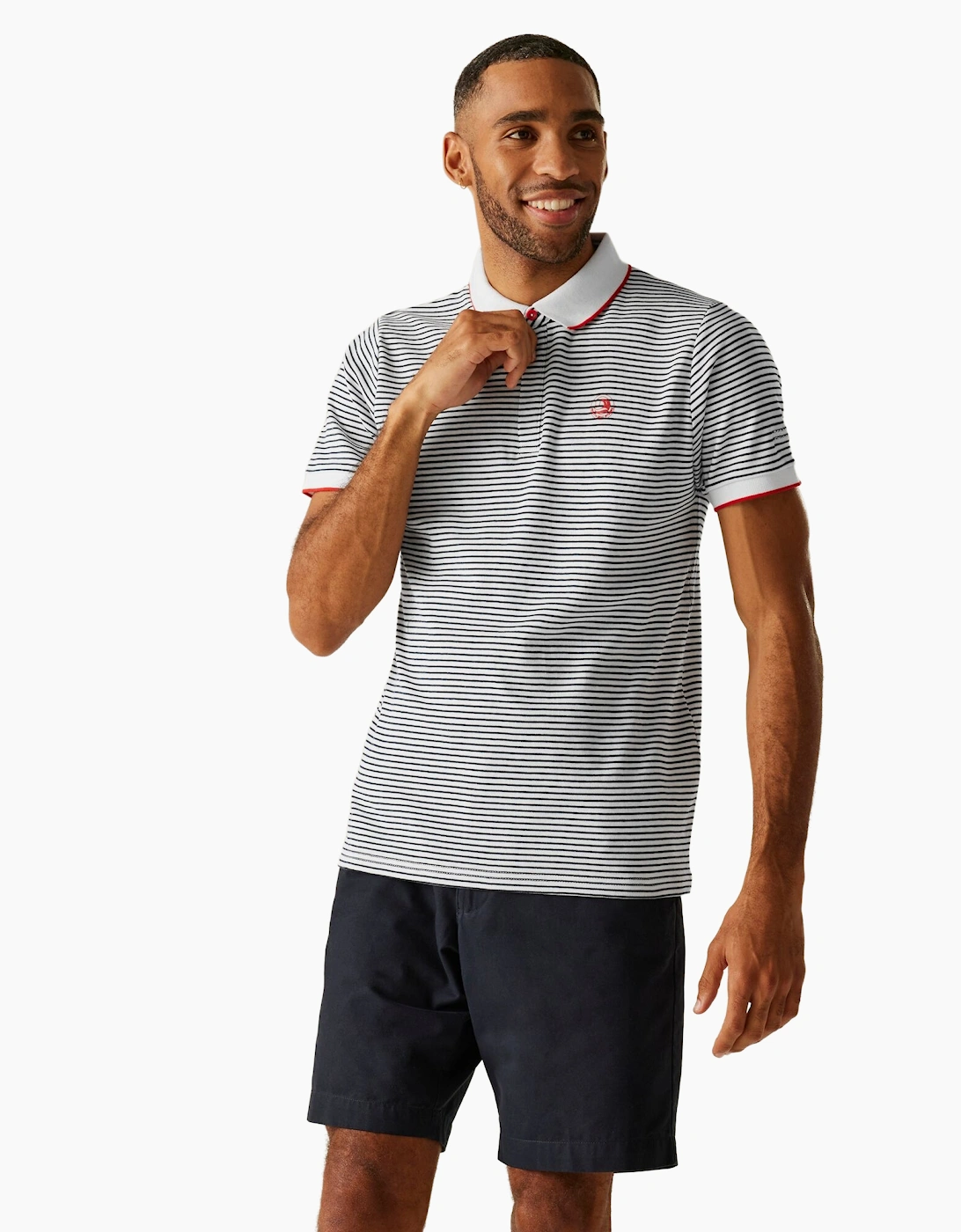 Regatta Men's White/Multi Tiver Striped Polo Shirt - : Regular/36 S