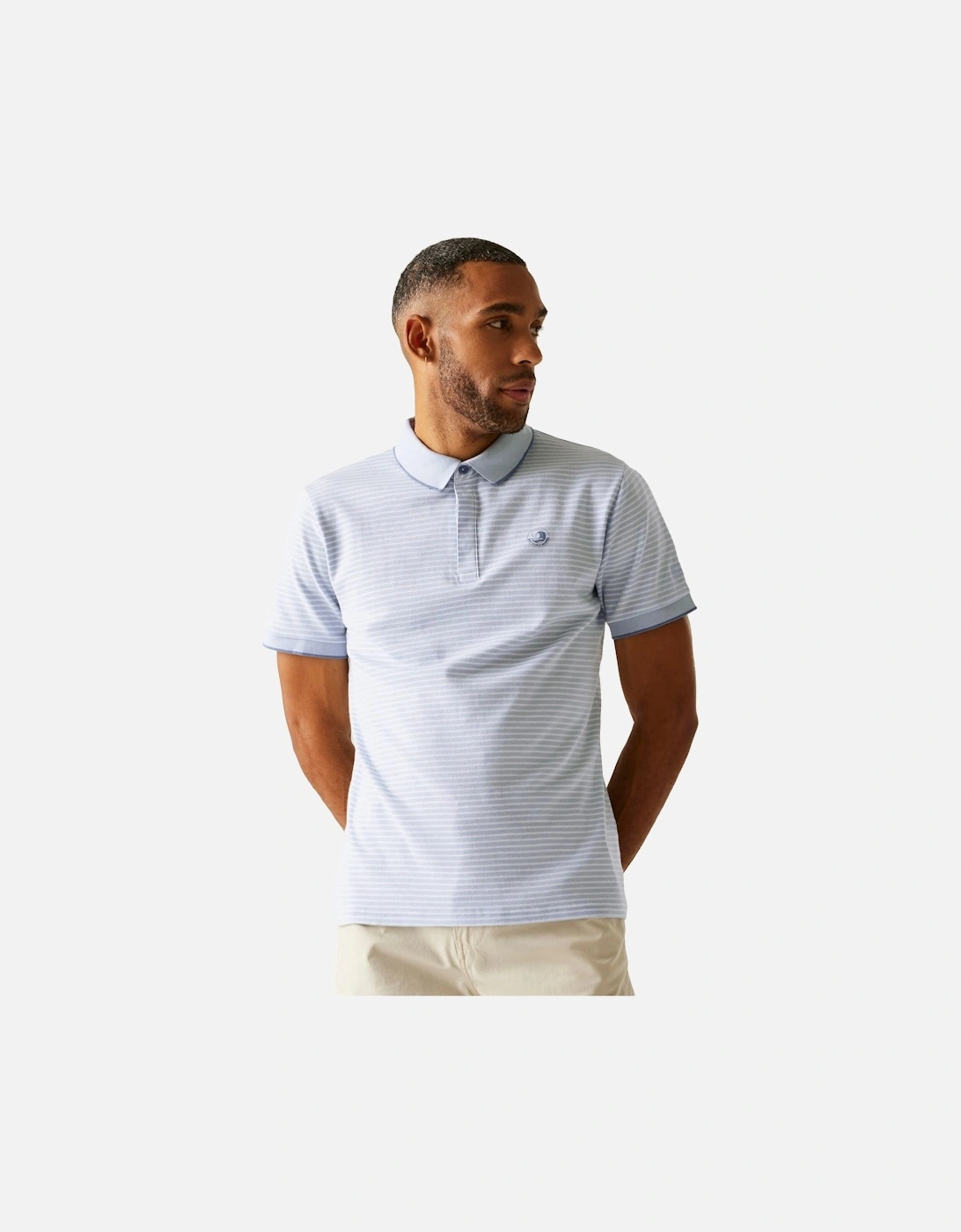 Regatta Men's White Tiver Striped Polo Shirt - : Regular/36 S