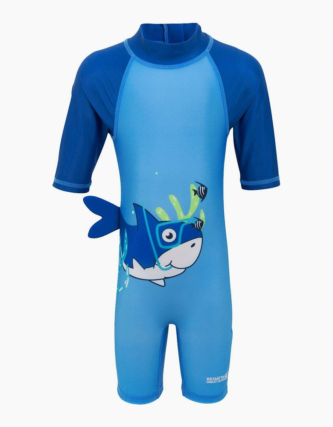Regatta Regatta Childrens/Kids Bubble The Shark Rash Guard Swimsuit - Elysium Blue Hawaiian