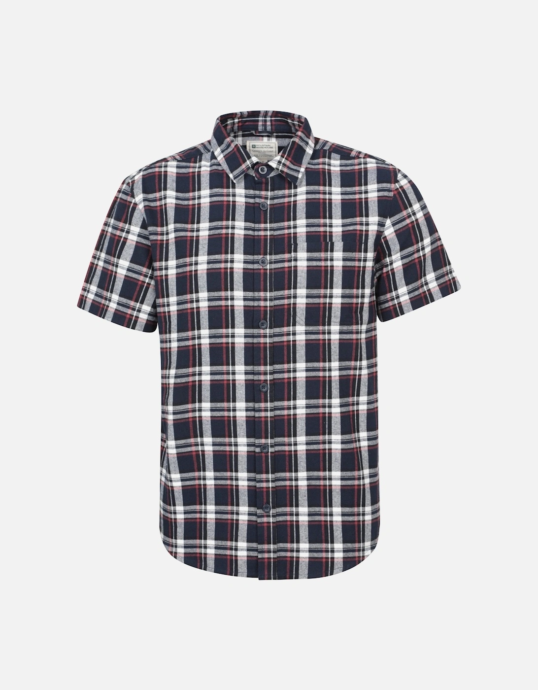 Mountain Warehouse Men's Blue Trace Flannel Short-Sleeved Shirt - Size: 38/Regular