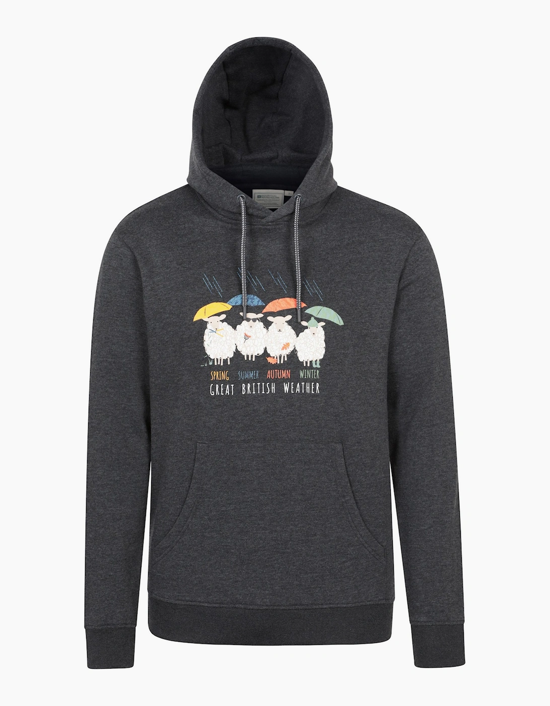 Mountain Warehouse Men's Grey Great British Weather Overhead Hoodie - Size: 38