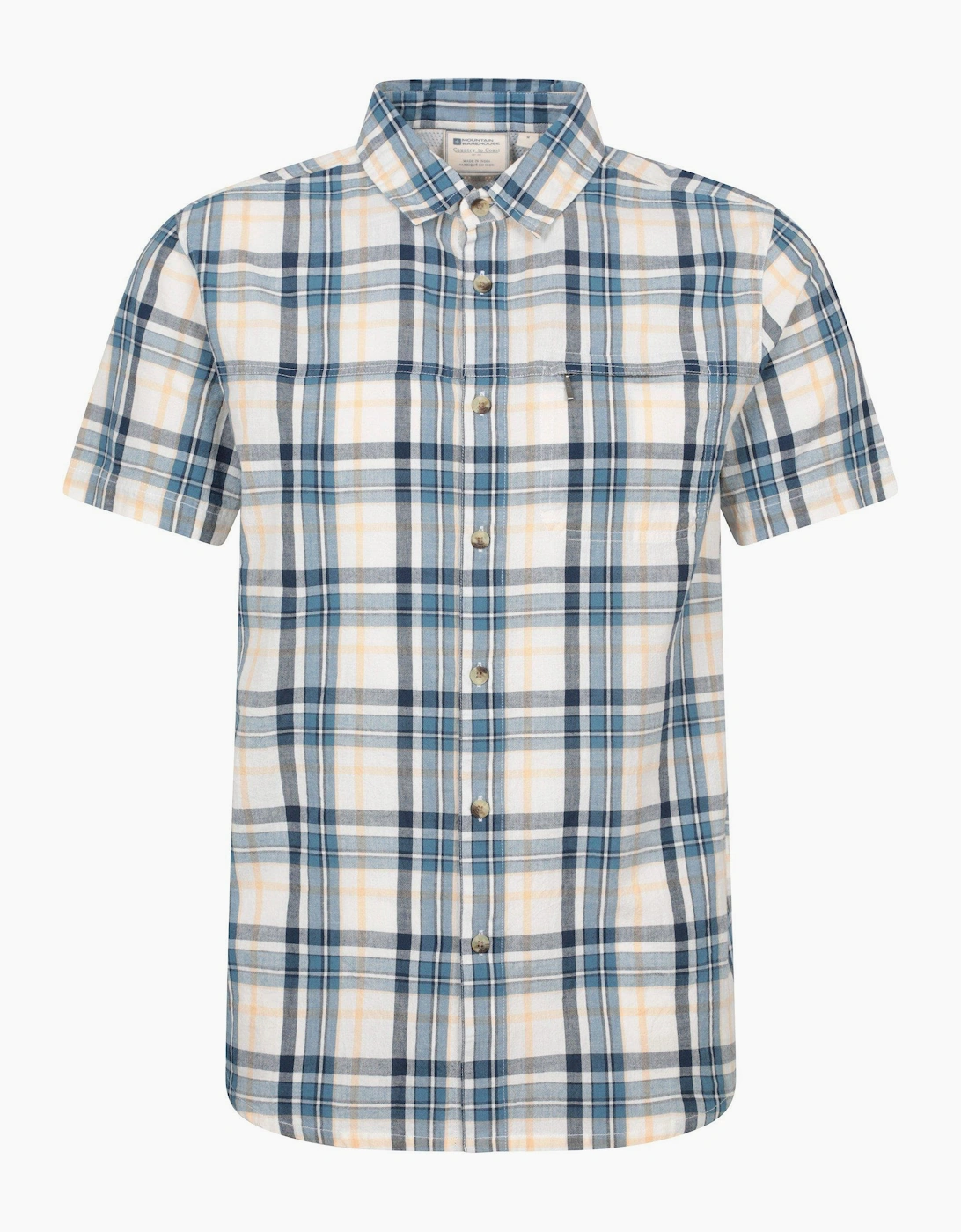 Mountain Warehouse Men's Blue Cotton Shirt - Size: 42/Regular