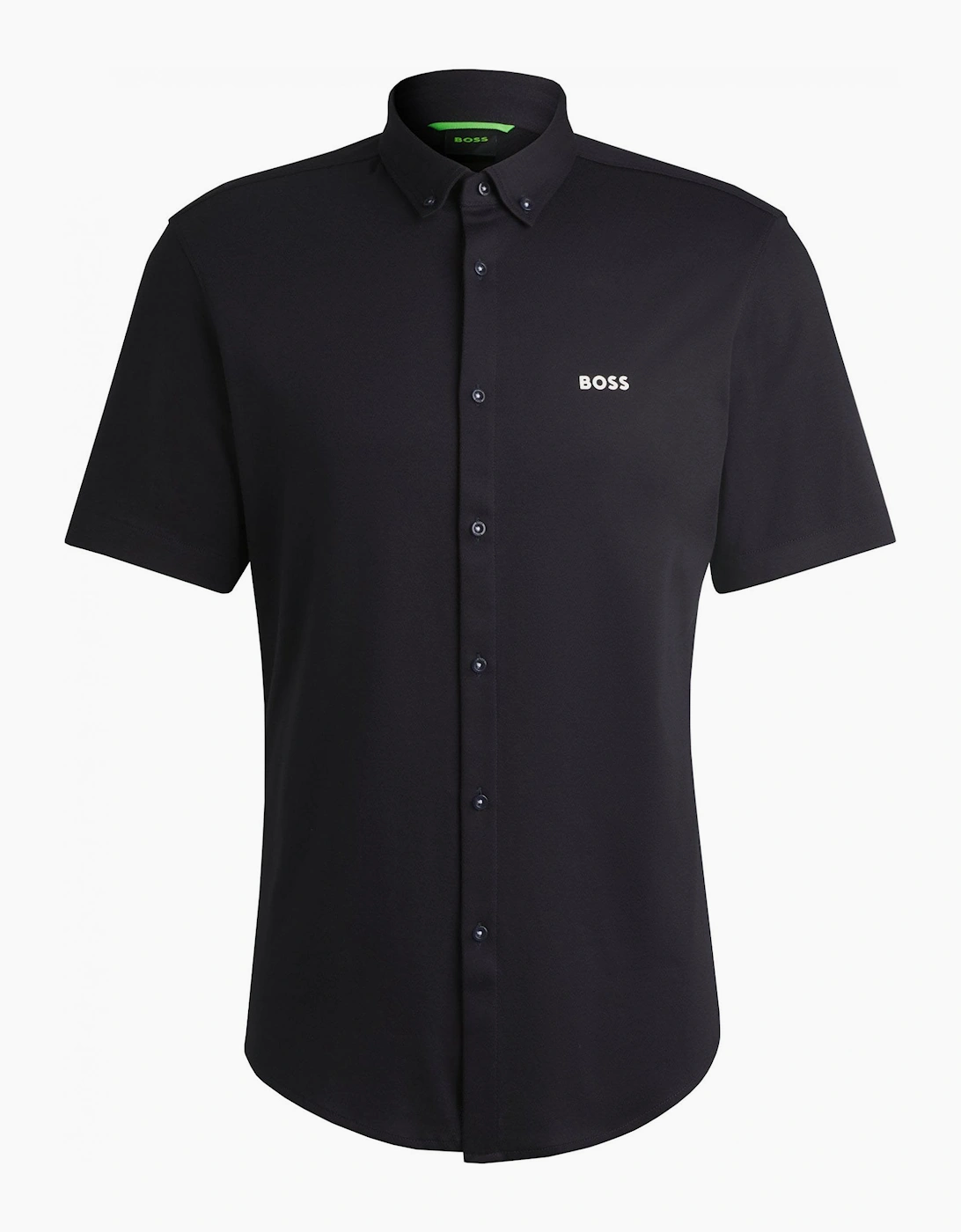 Men's Hugo Boss Men's Navy Motion Short Sleeved Shirt - Black - Size: 38/Regular