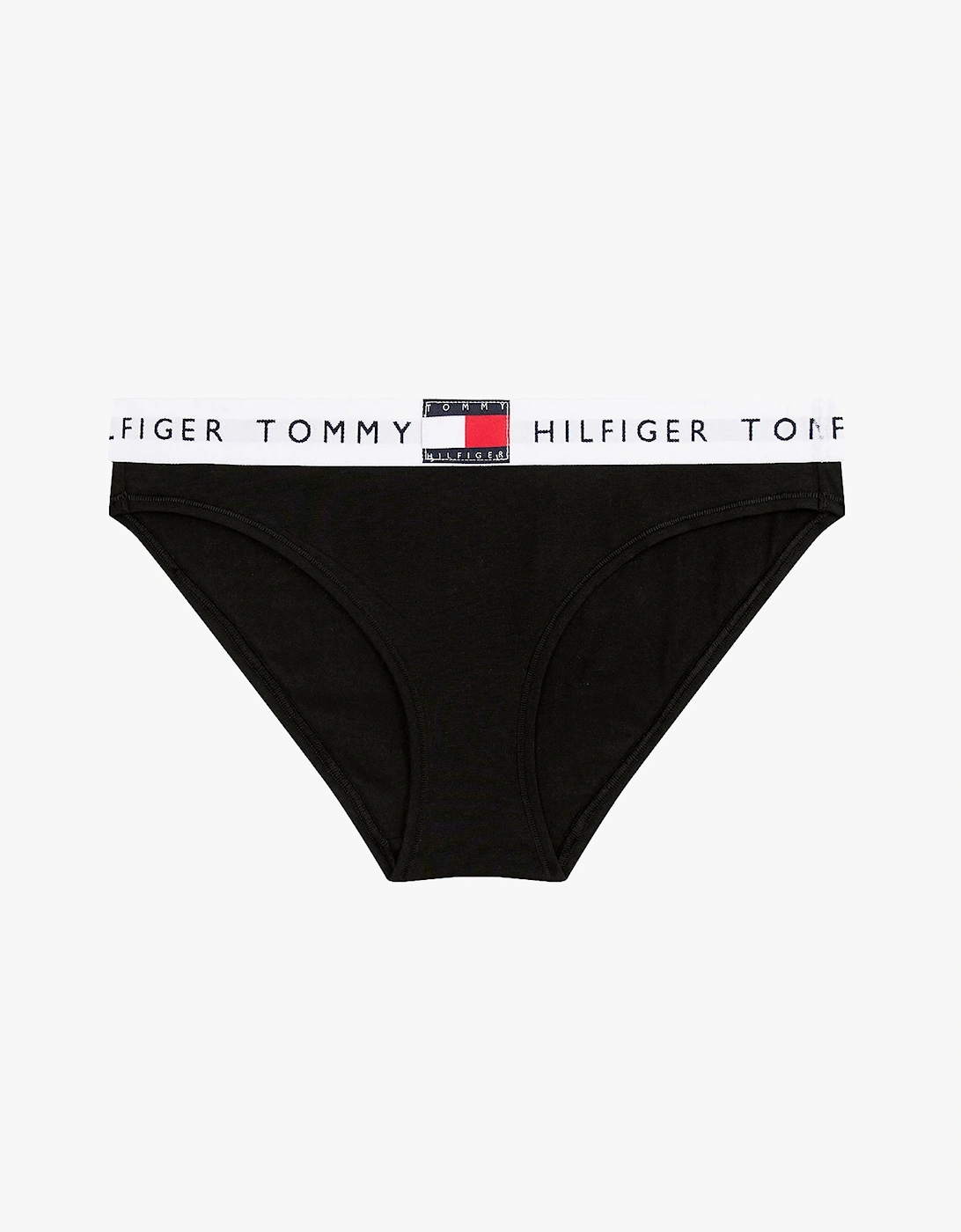 Tommy Hilfiger Women's Black Heritage Waistband Logo Brief - : Medium