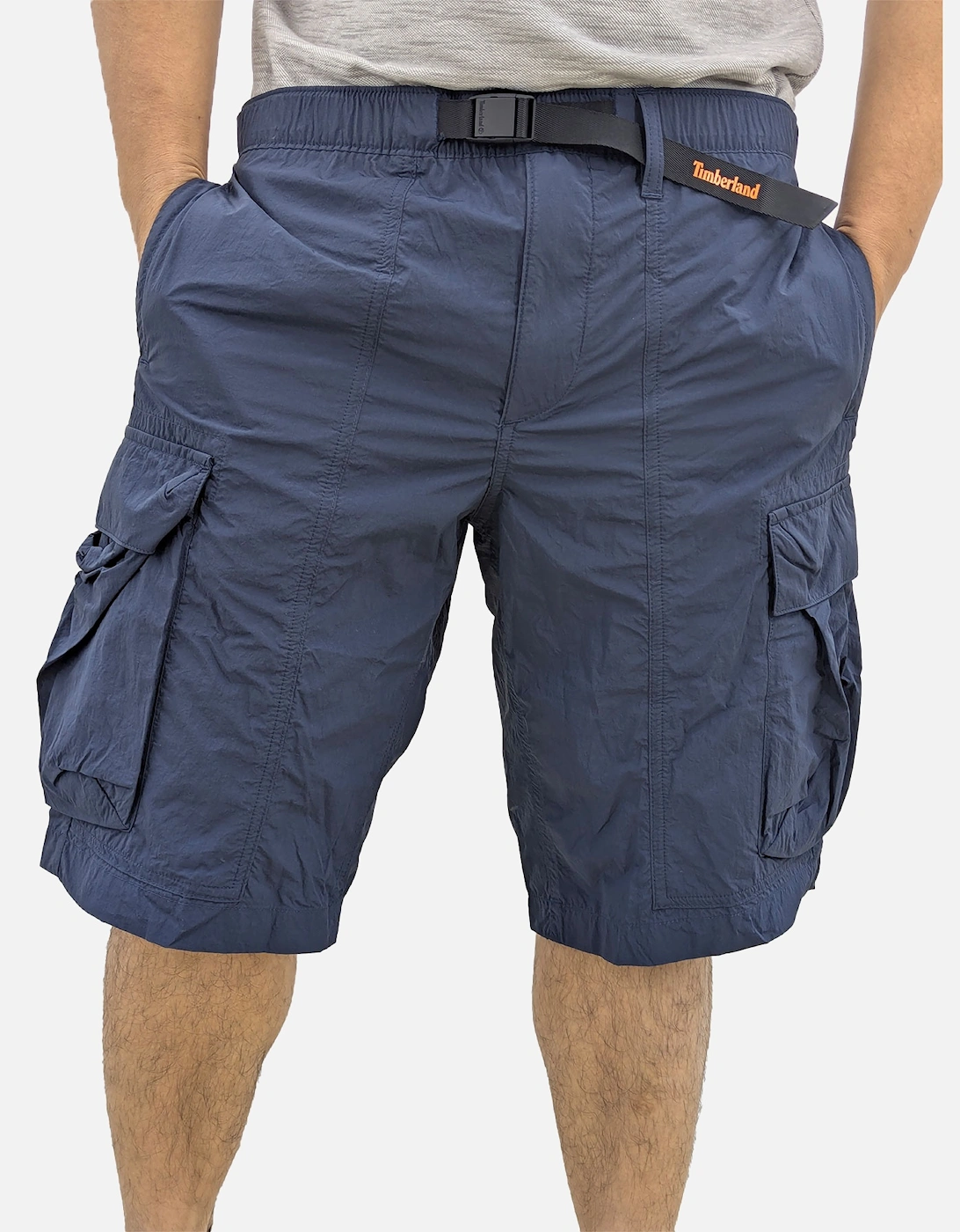 Timberland Men's TIMBERLAND Mens Cargo Shorts Elasticated Summer Casual Quick Dry Beach Shorts - Navy