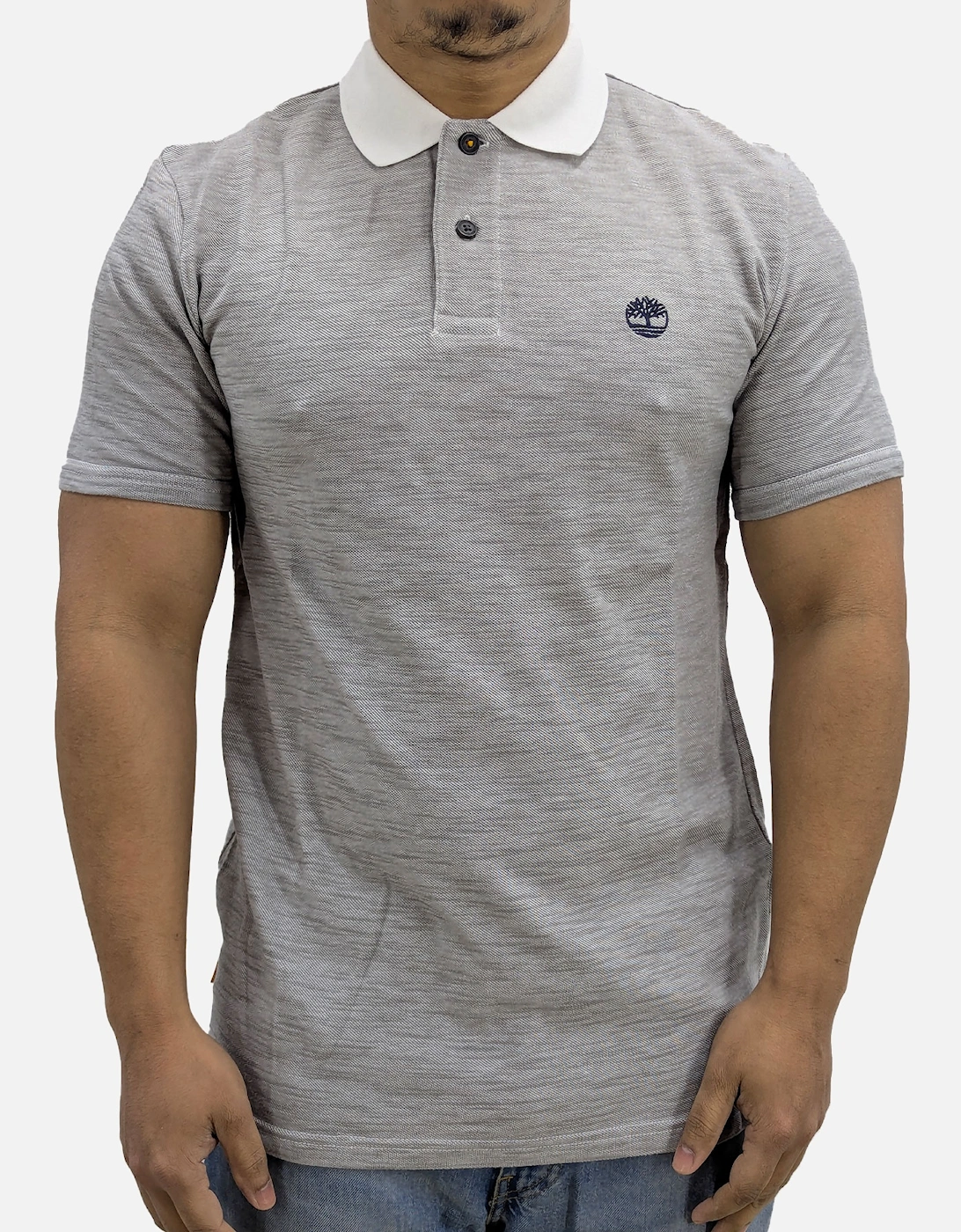 Men's Timberland Mens Pique SS Club Polo Shirts - Grey - Size: 42