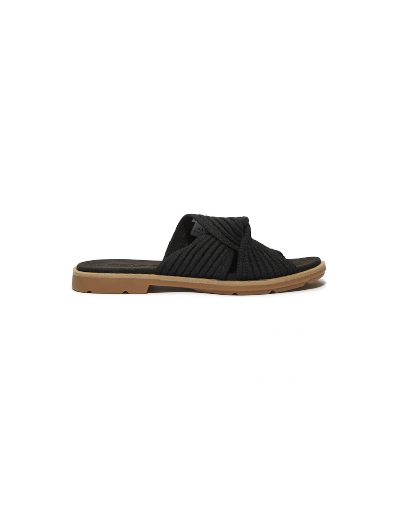 Calista Bay Slide Sandal - Black Knit
