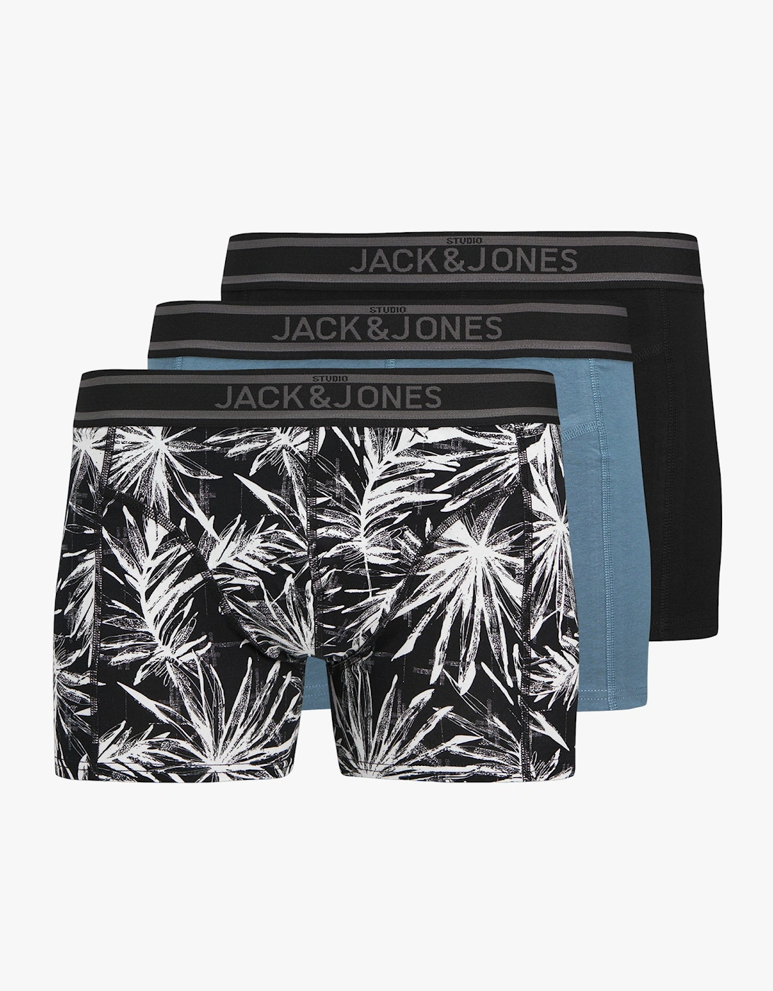 Jack & Jones Men's Black Jacrichard 3 Pack Trunks  32/30/31 Small