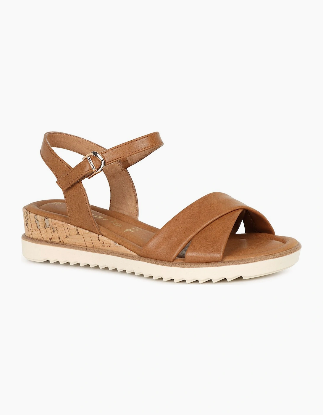 Tamaris Women's Brown Carnation Low Wedge Sandals  5 Size 5