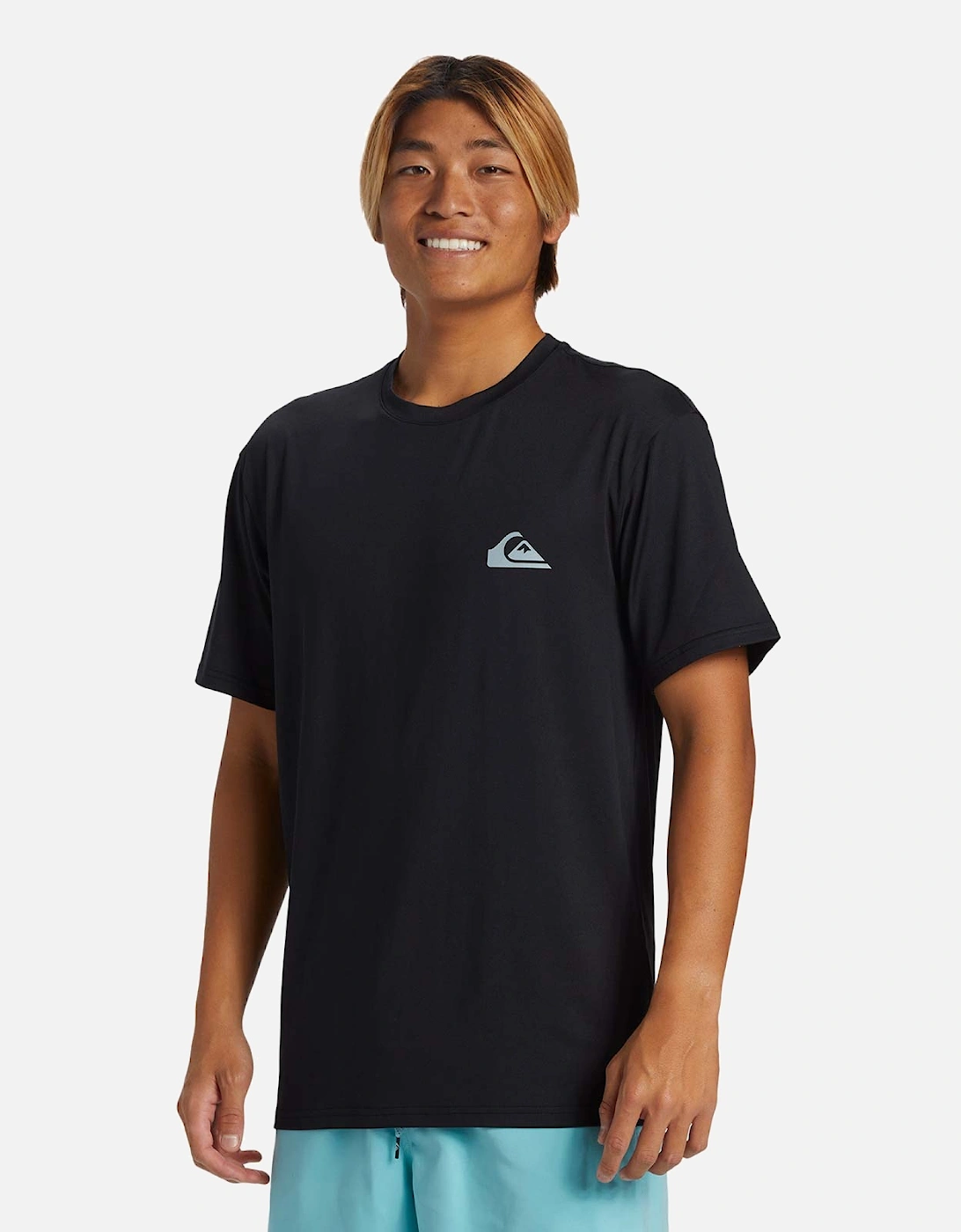 Quiksilver Men's Black Everyday Short Sleeve Upf 50 Surf T-Shirt - Size: 42