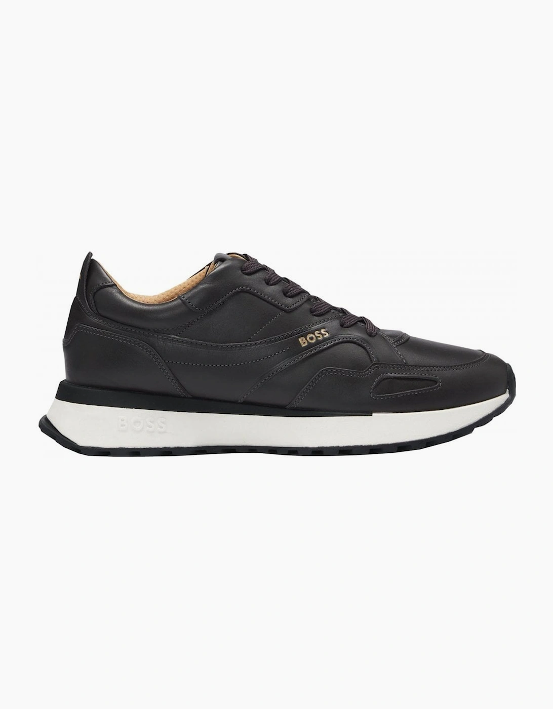 Men's Hugo Boss Men's Dark Brown Jonah Runn  Trainers - Black - Size: 8