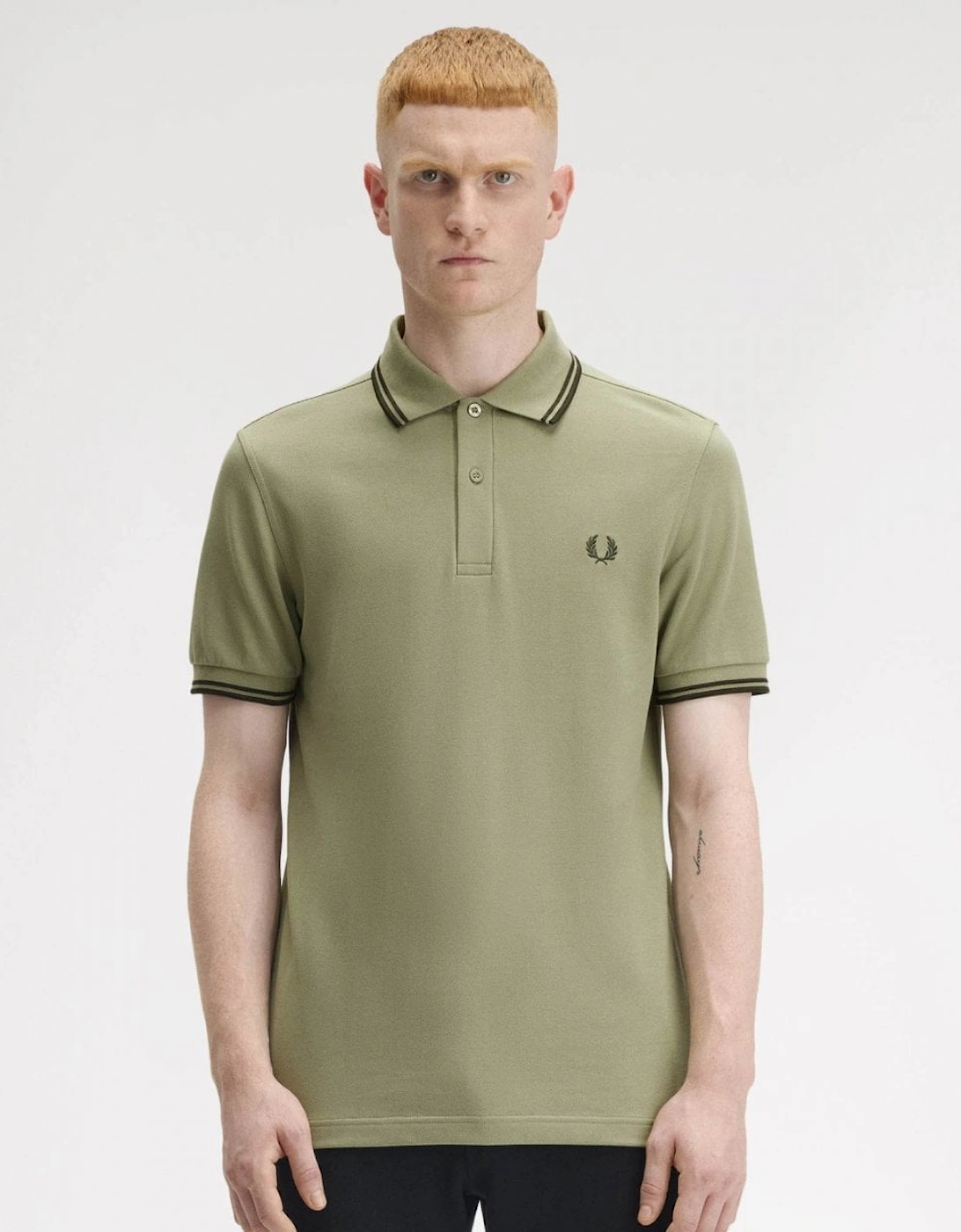 Fred Perry Men's Tan Twin Tipped Signature Polo Shirt - - : 44/Regular Xxl