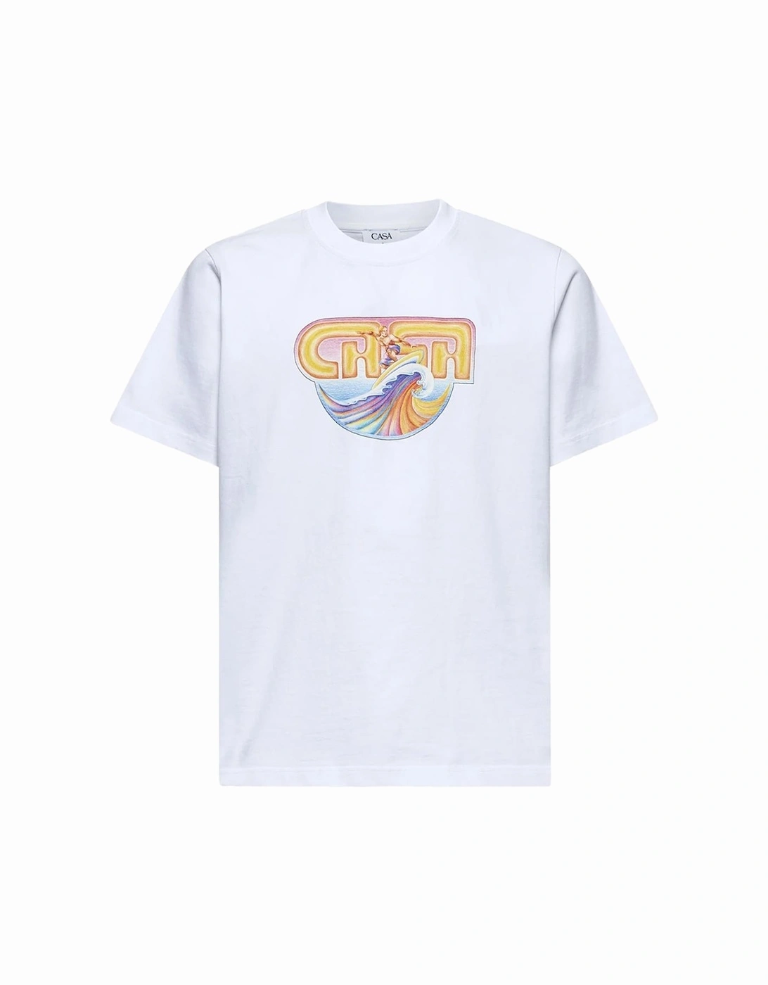 Casablanca Men's White Casa Surf Printed T-Shirt  - Size 42
