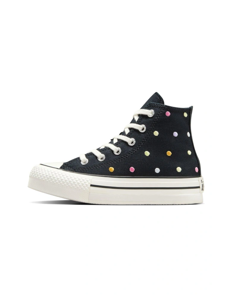 Kids Chuck Taylor All Star Eva Lift Polyester Canvas Hi-Top Trainers - Black