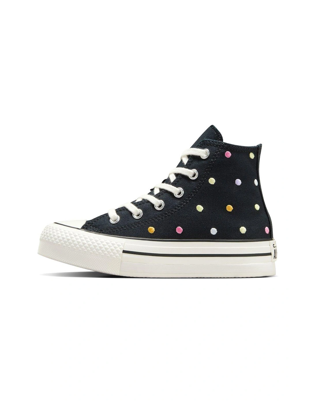 Kids Chuck Taylor All Star Eva Lift Polyester Canvas Hi-Top Trainers - Black