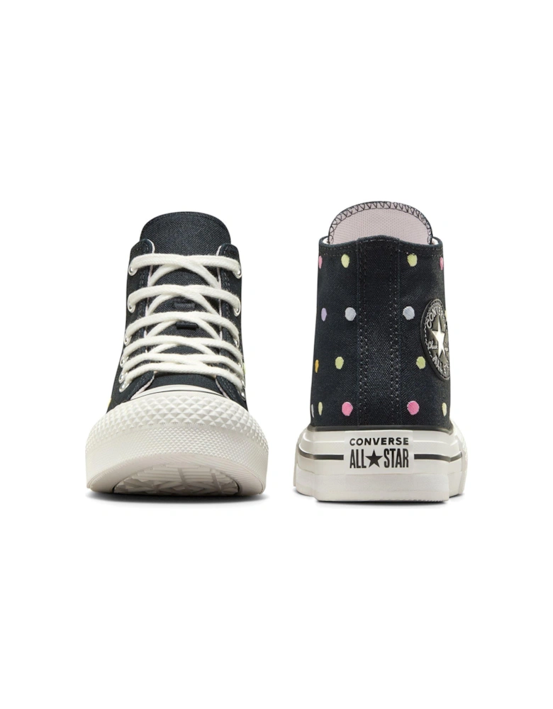 Kids Chuck Taylor All Star Eva Lift Polyester Canvas Hi-Top Trainers - Black