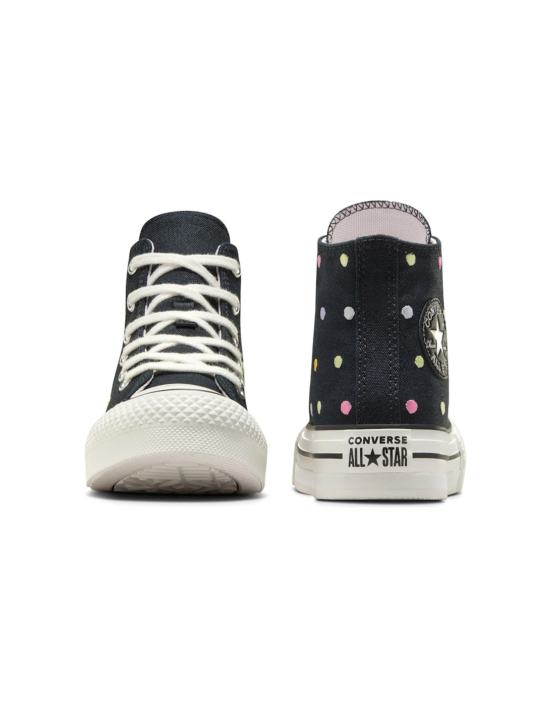 Kids Chuck Taylor All Star Eva Lift Polyester Canvas Hi-Top Trainers - Black